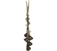 Retro Woven Iron Wind Chime 35cm Green Pink Witch Bells(A)