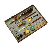 Retro Writing Quill Dip Pen Wax Kit Exquisite Wood Dip Pen Detachable Replaceable Quill Set Beginners Calligraphy Penholder Set with Professional for Writing Beginners Left Right Handed