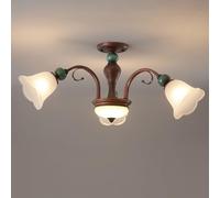 Retro Wrought Iron Ceiling Lamp - 3-Head American Country Style Lighting for Living Room, Hall, Dining, and Bedroom - French Simple Design