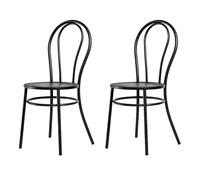 Retro Wrought Iron Chair Casual Dining Chair with Backrest No Assembly Required Easy to Use Perfect for Living Room Office Vanity (Black)