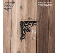 Retro Wrought Iron Triangular Support Bracket for Shelves, 12x12cm & 18x18cm Cast Iron Wall Brackets Pack of 2, for Kitchen Spice Rack, Bookshelf, Decorative Storage Display, Antique Finish