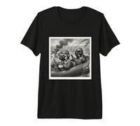 Retro WW2 Pilot WWII Funny Pug World War Meme Memorabilia Premium T-Shirt