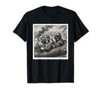 Retro WW2 Pilot WWII Funny Pug World War Meme Memorabilia T-Shirt