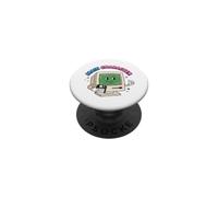 Retro Y2K Main Character Icon with Floppy Disk PopSockets Adhesive PopGrip