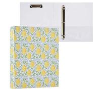 Retro Yellow Lemons 3 D-Ring Binder A4 1 Pack with 200 Sheet for Kids School Supplies Women Men Office