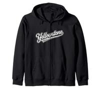 Retro Yellowstone National Park Outdoor Design Zip Hoodie