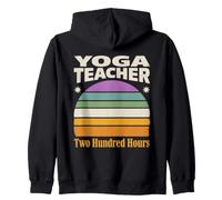 Retro Yoga Teacher Two Hundred Hours Sunset Zip Hoodie