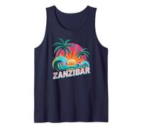 Retro Zanzibar Trip Surfer Vacation Matching All Girls Tank Top