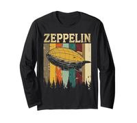 Retro Zeppelin Dirigible Airship Blimp Funny Vintage Zepplin Long Sleeve T-Shirt