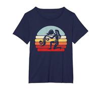 Retro Zodiac Sign Aquarius T-Shirt, Women's Plus, Navy Blue, 6X