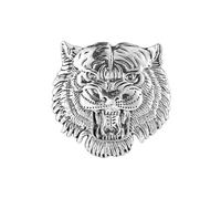Retro Zodiac Tiger Brooch for Men Antique Gold Tiger Head Brooches Animal Lapel Pins for Jacket Suit Jewelry Corsages, 5.4*5.2cm, Zinc, no gemstone