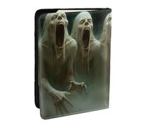 Retro Zombies and Fog Printed Passport Holder,Travel Pu Leather Passport Cover Case Organiser for Men Women,6.5 Inch