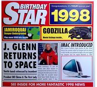 RetroCo 1998 Birthday Star Retro Greeting Card - 1998 Music Chart Hit Compilation CD - Greetings Card 6 x 5.5inches - For Men or Women