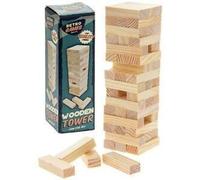 retrogames LP62006 Retro Games | Wooden Tower | 1 Piece-5x5x16 cm Accessory, Brown, One Size