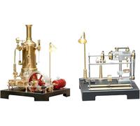 RETROL 38PCS SE-03 & 27PCS GF-01 Steam-Powered Workshop Bundle, Metal IndustrialMill Engine & Transmission System, DIY Mechanical Model Kit for for Education Display