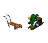 RETROL L-D 1/4 Scale Single-Cylinder 4-Stroke Stationary Gasoline Engine Model Kit with Wooden Stand & Ignition System + Handcart Display Base for Science Experiment Display (100th Anniversary Bundle)