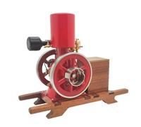 RETROL N01 3,6cc Hit And Miss Gasoline Engine Model Kit That Runs, 1/5 Vertical 4-Stroke Stationary Internal Combustion Engine RTR With Wooden Base For STEM Science Education