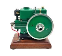 RETROL & OKMO 1/5 Scale 3.6cc Miniature European Stationary Farm Engine Model That Works, Horizontal Single Cylinder 4 Stroke Metal Gasoline Engine for STEM Science Engineering -Red