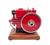RETROL & OKMO 1/5 Scale 3.6cc Vintage Stationary Farm Engine Model,Horizontal Single Cylinder 4-Stroke Gasoline Working Engine RTR With Wooden Base, STEM Learning Education