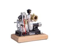 RETROL×OKMO 185-Type 4-Stroke Single-Cylinder Gasoline Engine Model That Runs with Air Cooling Ignition for Vintage Tractor Engineering - (Pulley Version)