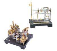 RETROL SE-01 Full Metal Beam Steam Engine Kit + RETROL GF-01 27PCS DIY Miniature Workshop Model Kit