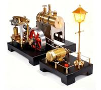 RETROL SE-01 Steam Engine Kit with Generator and Lamp Scene, Metal Stationary Beam Steam Generator Gifts, Build Your Own Engine That Works, 84 PCS