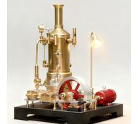 RETROL SE-03 Full Metal Stationary Steam Engine Model Kit that Works, 38PCS DIY Mini Engine with Boiler, Generator & Lamp Stand, Physical Science Gift for Education, Collectors & Adults