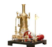 RETROL SE-03 Steam Engine Model Kit with Vertical Boiler, 38PCS Working Miniature Full Metal Stationary Mill Engine with Generator & Lamp Stand for STEM Education, Home Decoration & Collectibles