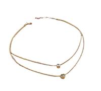 RetroNest Boho Layered Heart Necklace,Small Heart Round Rhinestone Pendant Choker,Simple Elegant Jewelry for Women Girls Everyday & Party Beach Wear