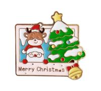 RetroNest Christmas Cartoon Brooch Pin for Women Enamel Santa Claus Reindeer Gingerbread Snowman Badge Decorative Accessories Festive Holiday Clothes Hat Scarf Suit 3cm-3.6cm