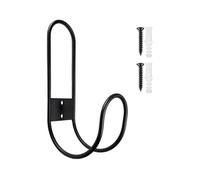 RetroNest Heavy Duty Garden Hose Holder Wall Mount Iron Hook | Durable Iron Wall Mount, Multi-Use Organizer For Tools, Cables, Mops In Garage Or Garden Spaces. Black 1pc