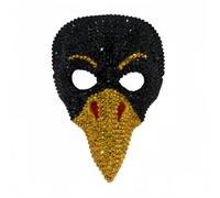 RetroNest Rhinestone Eagle Halloween Mask, Vintage Punk Masquerade Prop | Lightweight Plastic Mask With Faux Diamonds For Adults, For Punk Costume Parties