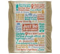 Retrorocket Studio Just Be Awesome Silky Supersoft Blanket Multicoloured (60In X 50In)