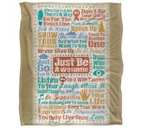 Retrorocket Studio Just Be Awesome Silky Touch Super Soft Throw Blanket 152 X 127 cm, White
