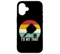 retros vintage sunset paddle I'd hit that pickleball player Case for iPhone 16