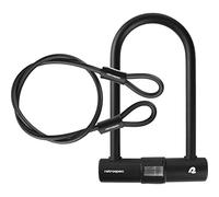 Retrospec 5885 Lookout U-Lock with Cable, Matte Black, One Size