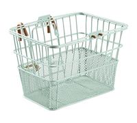 Retrospec Apollo Detachable Front Bike Basket Steel Half-Mesh with Integrated Detachable Hooks and Built-in Handle, Easy Assembly and Portability for Bicycles