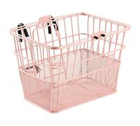 Retrospec Apollo Detachable Front Bike Basket Steel Half-Mesh with Integrated Detachable Hooks and Built-in Handle, Easy Assembly and Portability for Bicycles