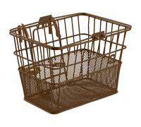 Retrospec Apollo Front Bike Basket - Detachable Steel Half-Mesh with Built-in Handle & Hooks (5382)