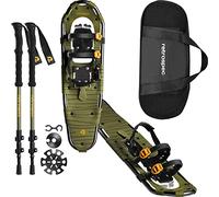 Retrospec Drifter 21/25/30 Inch Snowshoes & Trekking Poles Bundle for Men & Women, Durable All Terrain with Fully Adjustable Binding and Carry Bag with Lightweight Aluminum Hiking & Walking Sticks