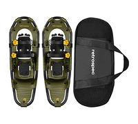 Retrospec Drifter Snowshoe for Men & Women - Aluminum Frames & a Double-Rachet Binding System - Lightweight All Terrain Snow Shoes with Heel Lifters & Pivot System - 25" Olive
