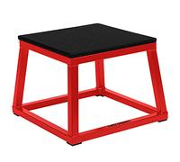Retrospec Leap Plyo Box Jump Platforms for Home Gym Plyometric Jumping & Jump Box Exercise, 12", Red