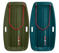 Retrospec Retrorider Plastic Snow Sled for Kids and Adults - Toboggan Style with Pull Rope, Cold-Resistant Construction & Hard Bottom for Fast Downhill Rides