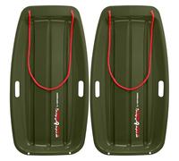 Retrospec Retrorider Plastic Snow Sled for Kids and Adults - Toboggan Style with Pull Rope, Cold-Resistant Construction & Hard Bottom for Fast Downhill Rides