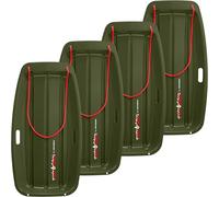 Retrospec Retrorider Plastic Snow Sled for Kids and Adults - Toboggan Style with Pull Rope, Cold-Resistant Construction & Hard Bottom for Fast Downhill Rides