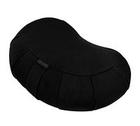 Retrospec Sedona Zafu Meditation Cushion Filled w/Buckwheat Hulls - Yoga Pillow for Meditation Practices - Machine Washable 100% Cotton Cover & Durable Carry Handle; Crescent, Black