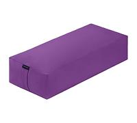 Retrospec Sequoia Yoga Bolster Pillow - Meditation Cushion for Yoga Practices - Includes Machine Washable 100% Cotton Cover & Durable Carry Handle; Rectangular, Mulberry