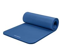 Retrospec Solana Yoga Mat 1" Thick w/Nylon Strap for Men & Women - Non Slip Exercise Mat for Home Yoga, Pilates, Stretching, Floor & Fitness Workouts - Denim Blue