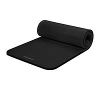 Retrospec Solana Yoga Mat 1" Thick w/Nylon Strap for Men & Women - Non Slip Exercise Mat for Home Yoga, Pilates, Stretching, Floor & Fitness Workouts - Black