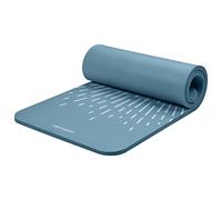 Retrospec Solana Yoga Mat 1" Thick w/Nylon Strap for Men & Women - Non Slip Exercise Mat for Home Yoga, Pilates, Stretching, Floor & Fitness Workouts - Blue Mist
